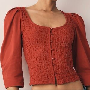 Anthropologie Red Blouse